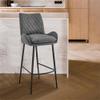 Armen Living Panama 31" Bar Height Bar Stool in Charcoal Fabric and Black Finish view 2