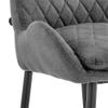 Armen Living Panama 31" Bar Height Bar Stool in Charcoal Fabric and Black Finish view 4