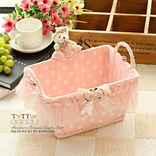 Anncus Derlook Large interaural rustic storage basket lace decoration
