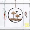 Nautical Wood Wall Decoration Rustic Wooden Hanging Circle Ocean Home Decor Hand Carved Beach Themed Ornament for Door (Whale + Seagull) view 4