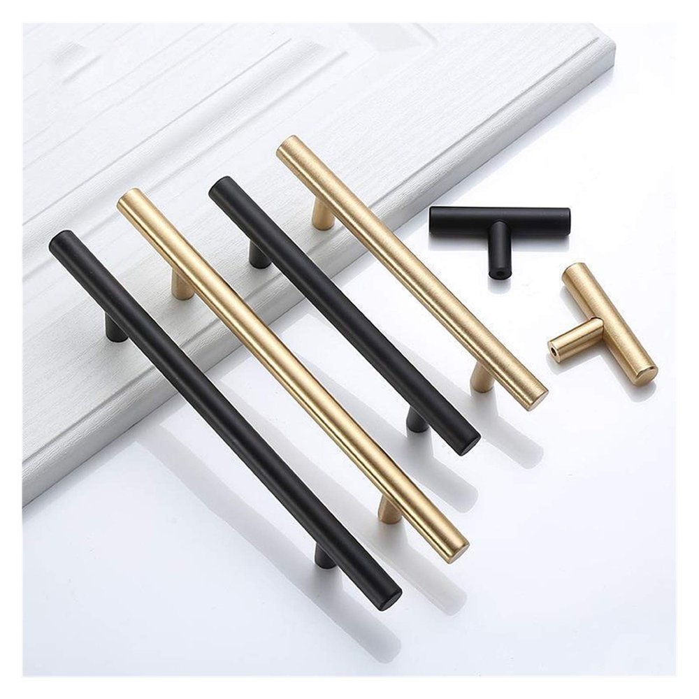 Kitchen drawer cupboard door handle Black Golden Cupboard Handle Brushed Stainless Steel Kitchen Cabinet Door Knob Furniture Drawer Pull Hardware Pulls Bar Handle for Family restaurant bathroom bedroo