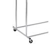 Benjara Dual Bar Tubular Metal Frame Garment Rack with Casters, Chrome view 4