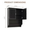 ChooChoo Bathroom Wall Cabinet with Towels Bar, 23.6" L x 8.8" W x 29.5" H MDF Material Medicine Cabinet, 2 Doors Over The Toilet Space Saver Storage Cabinet with Large Space, Black view 3