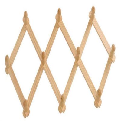 YRHH Extendable Wooden Wall Hooks, Mounted Accordion Clothespins, Coat Stand, Decoration, Hanger for Living Room Door-B