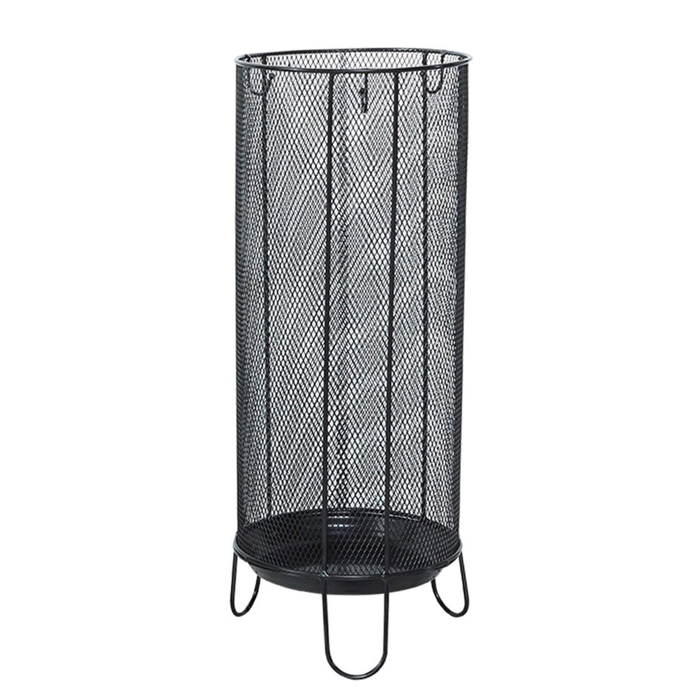 Umbrella Racks Black Wrought Iron Umbrella Stand Holder, Space-Saving Home Hotel Office Entrance Umbrella Bucket, Umbrella Basket with Hook and Drip Tray (Size : 20X55cm)