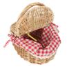Wicker Basket with Liner Camping Picnic Basket Shopping Storage Hamper with Lid and Handle for Barbecue Food Storage Container Sundries Organizer Red Fruit Vegetable Storage Basket view 1