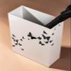 Umbrella Racks White Wrought Iron Umbrella Stand Holder, A Space-Saving Home Hotel Office Modern Umbrella Bucket with Movable Hook and Drip Tray view 3