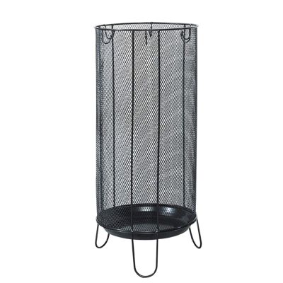 Umbrella Racks Black Wrought Iron Umbrella Stand Holder, Space-Saving Home Hotel Office Entrance Umbrella Bucket, Umbrella Basket with Hook and Drip Tray (Size : 26X60cm)