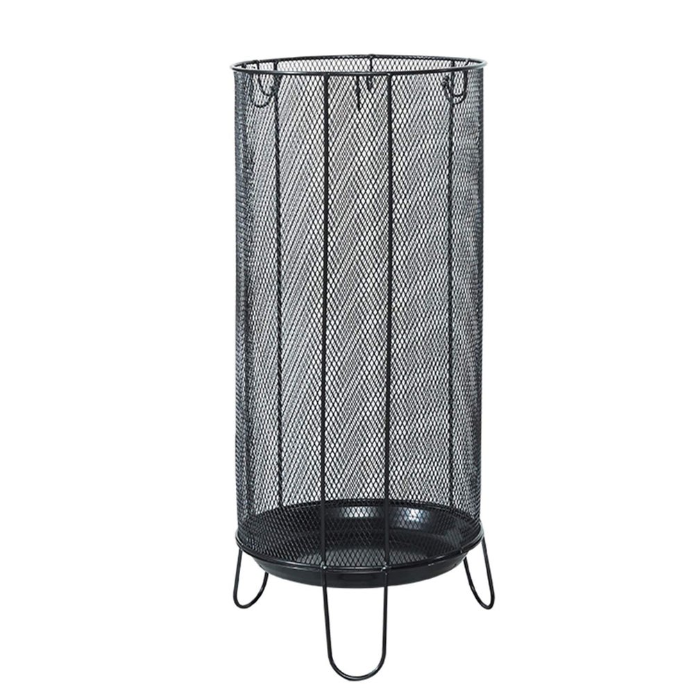 Umbrella Racks Black Wrought Iron Umbrella Stand Holder, Space-Saving Home Hotel Office Entrance Umbrella Bucket, Umbrella Basket with Hook and Drip Tray (Size : 26X60cm)