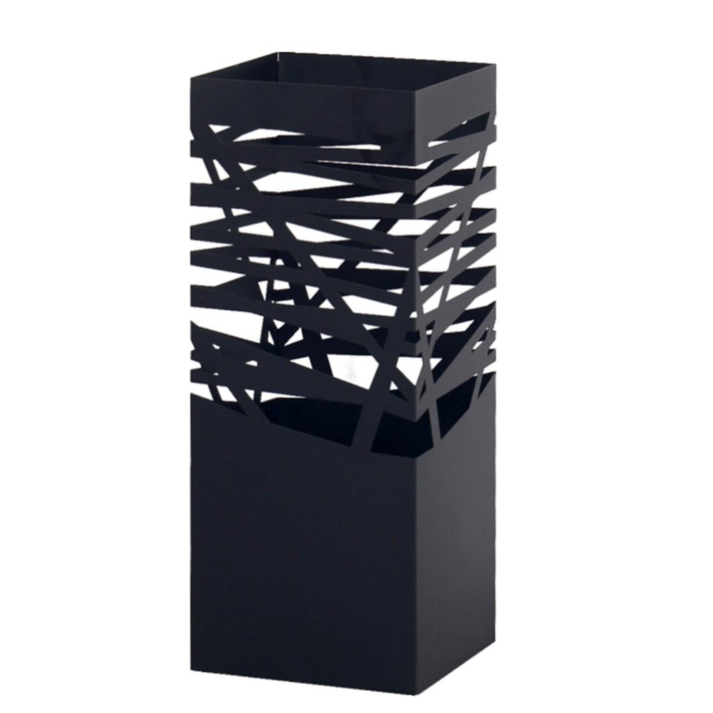 Umbrella Racks Rectangular Metal Umbrella Stand Holder, Indoor Umbrella Stand Holder with Removable Drip Tray, Entrance Organizer for Freely Placing Umbrellas (Color : Black)