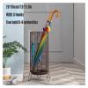 Umbrella Racks Metal Umbrella Stand Holder, Hotel Office Entrance Umbrella Bucket Umbrella Basket, with Hook and Drip Tray, 4 Colors, 2 Sizes (Color : Brown, Size : 20X55cm) view 3