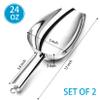 P&P CHEF Food Ice Scoop, Stainless Steel Scoop, Metal Candy Popcorn Flour Utility Scooper for Wedding Party Bar Kitchen Bath, Heavy Duty & Dishwasher Safe, (24oz, 2Pcs) view 2