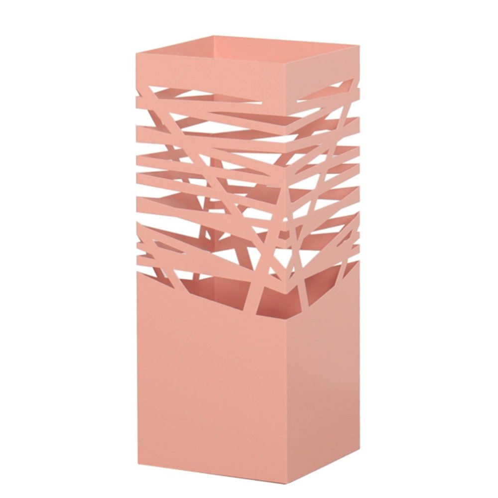 Umbrella Racks Rectangular Metal Umbrella Stand Holder, Indoor Umbrella Stand Holder with Removable Drip Tray, Entrance Organizer for Freely Placing Umbrellas (Color : Pink)