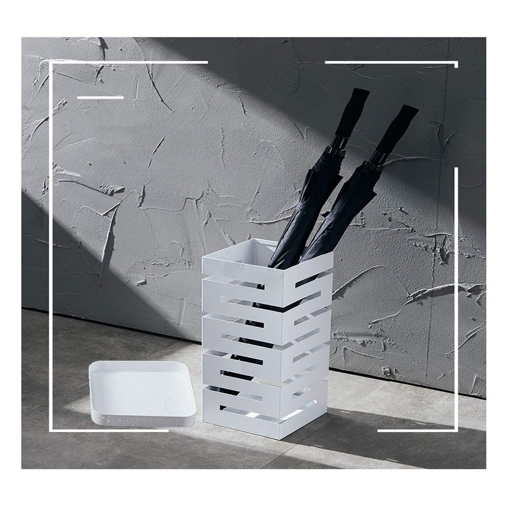 Umbrella Rack Hua Metal Umbrella Stand, Modern Light Luxury White Umbrella Storage Rack, Anti-Rust, Suitable for Family Hotel Business, 20x20x51cm