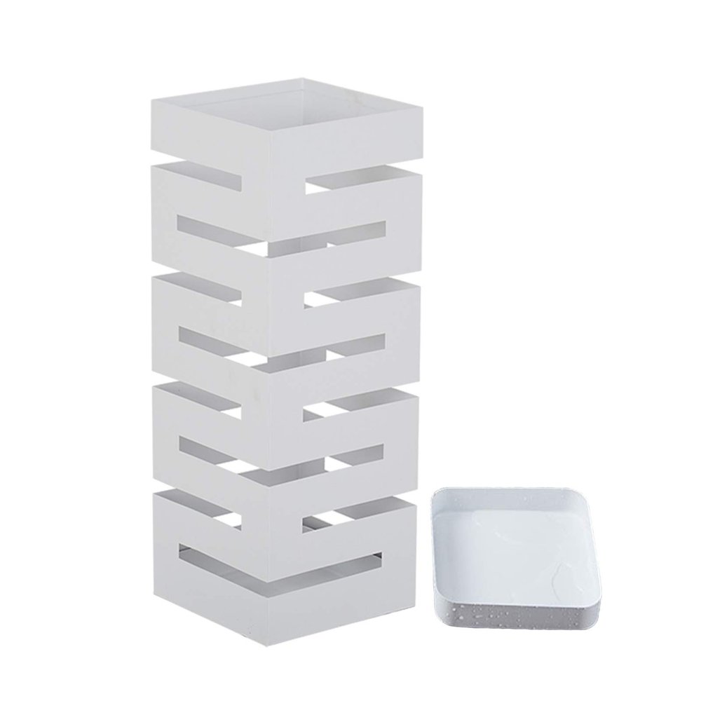 Umbrella Rack Hua Modern Light Luxury White Umbrella Stand, Umbrella Storage Rack with Drip Tray, The Rust-Proof Large Capacity is Suitable for Home Business, 20x20x51cm
