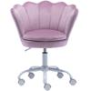 DM Kids Desk Chair Ergonomic Reading Study Adjustable Computer Chair for Students Cute Modern Upholstered Velvet Swivel Rolling Arm Chair with Seashell Back for Girls Bedroom, Purple view 1