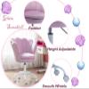 DM Kids Desk Chair Ergonomic Reading Study Adjustable Computer Chair for Students Cute Modern Upholstered Velvet Swivel Rolling Arm Chair with Seashell Back for Girls Bedroom, Purple view 4