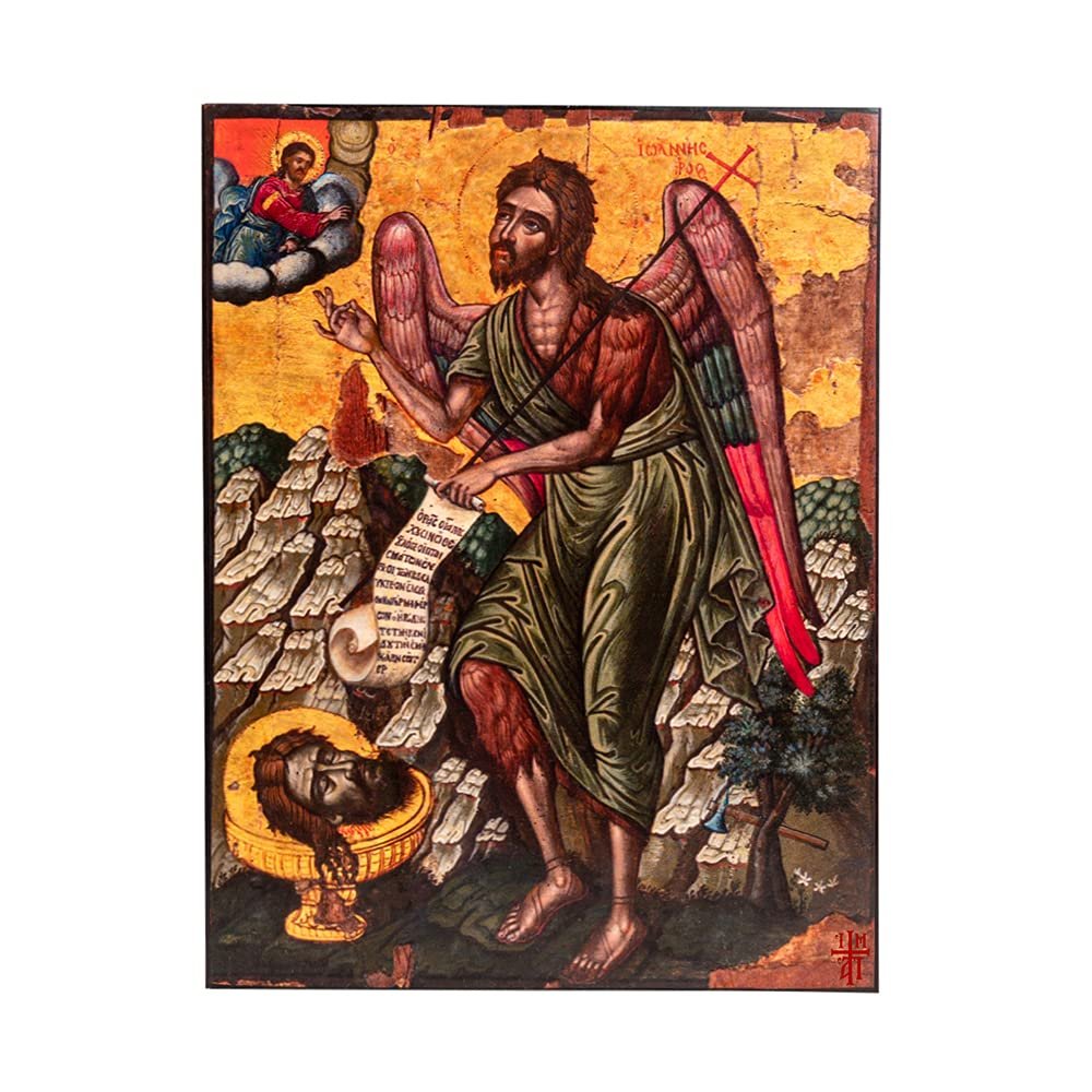 Artis Premium Replicas John The Forerunner 18th Century Greek Orthodox Byzantine Icon (23 x 30 cm)
