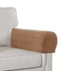 Stretch Velvet Plush Armrest Covers for Chairs and Sofas - Anti-Slip Couch Protector With Sticker - Furniture Arm Cover for Recliner, 4 Pieces, Camel view 1