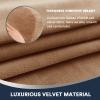 Stretch Velvet Plush Armrest Covers for Chairs and Sofas - Anti-Slip Couch Protector With Sticker - Furniture Arm Cover for Recliner, 4 Pieces, Camel view 4