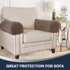 Sofa Arm Covers, Velvet Plush Anti-Slip Couch Armrest Protectors for Sofa, Couch, Chair, Recliner - Set of 2, Taupe view 2