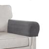 L.VICTEX Sofa Arm Covers - Velvet Plush Anti-Slip Armrest Protectors for Chairs & Sofas, Set of 4, Grey view 1