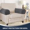 L.VICTEX Sofa Arm Covers - Velvet Plush Anti-Slip Armrest Protectors for Chairs & Sofas, Set of 4, Grey view 2