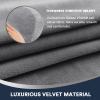 L.VICTEX Sofa Arm Covers - Velvet Plush Anti-Slip Armrest Protectors for Chairs & Sofas, Set of 4, Grey view 4