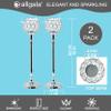 Allgala 16" Crystal Bowl Tealight Votive Decorative Goblet Wine Glass Shaped Candle Holder (2 PK Silver) view 2