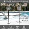 Allgala 16" Crystal Bowl Tealight Votive Decorative Goblet Wine Glass Shaped Candle Holder (2 PK Silver) view 4