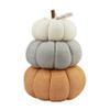 Mud Pie Three Stack Pumpkin Table Sitter, White, Gray, Orange, 15" x 10" Dia view 1