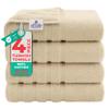 American Soft Linen Luxury 4 Piece Bath Towel Set, 600 GSM 100% Cotton Turkish Bath Towels for Bathroom, 27x54 in Extra Large Bathroom Shower Towels, Beige view 1
