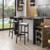 Manhattan Comfort Klismos 31 Inch Mid Century Modern Bar Stools - Faux Leather Padded Seat, Beech Wood Base with Elegant Gold Metal Footrest, Fully Assembled Barstools, Set of 2, Ivory/Dark Walnut view 2