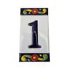 15cm x 7.5cm Large House Numbers, Spanish Ceramic House Numbers Tiles, Pepper Design (1) view 1
