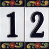 15cm x 7.5cm Large House Numbers, Spanish Ceramic House Numbers Tiles, Pepper Design (1) view 2