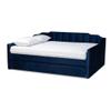 Baxton Studio Lennon Daybeds, Queen, Twin, Navy Blue Velvet view 1