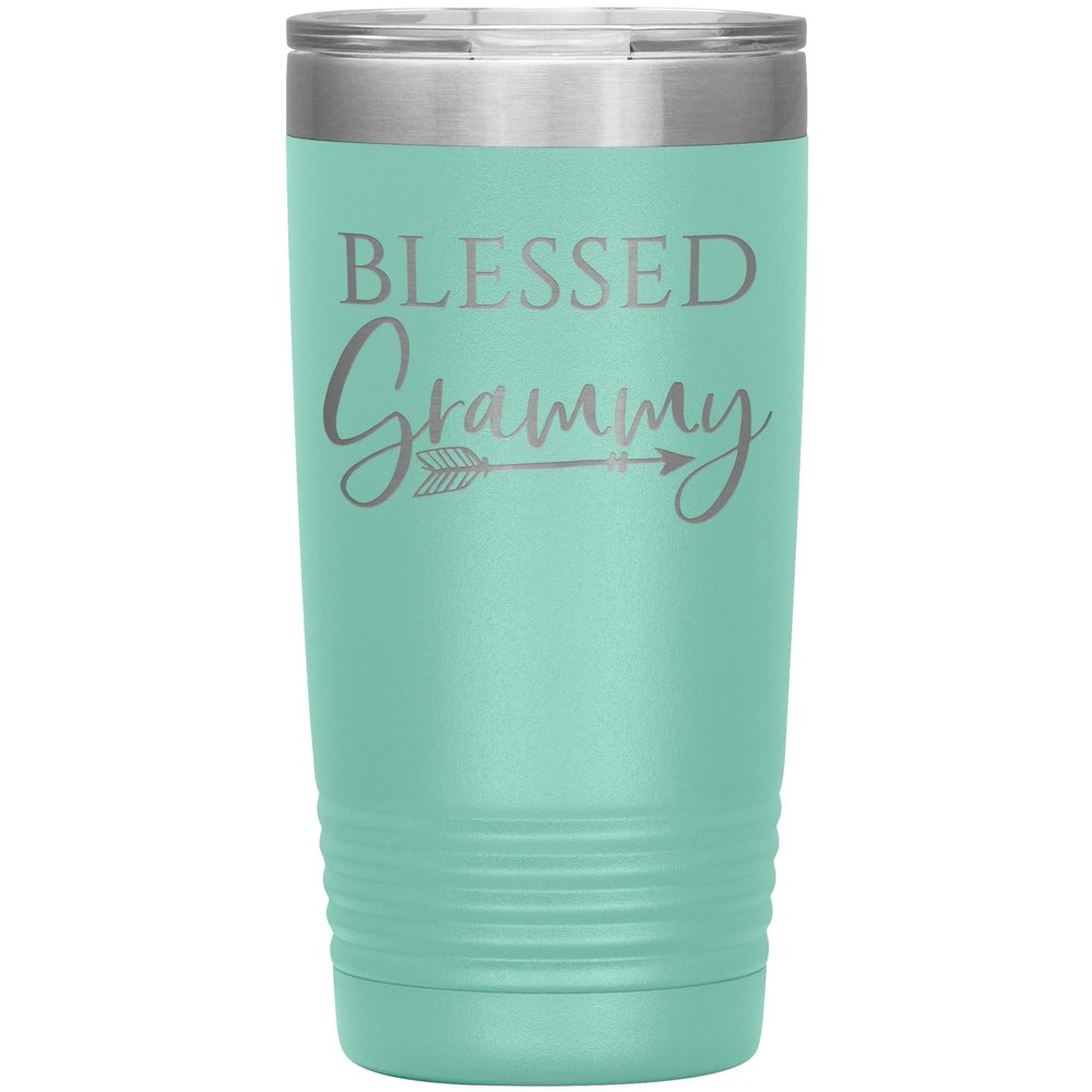 Blessed Grammy Tumbler - Grammy Gift - 20oz Insulated Engraved Stainless Steel Grammy Cup Teal