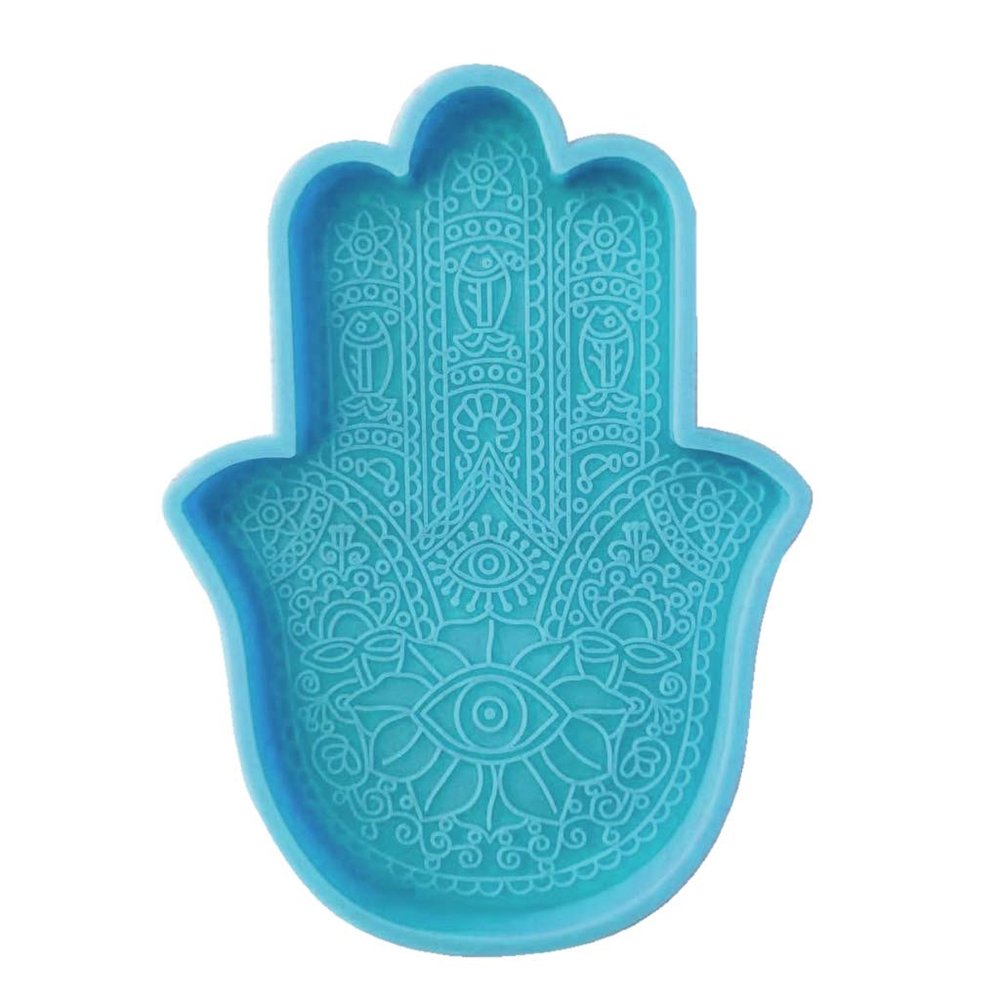 Kamonda Khamsah Hamsa Hand Coaster Epoxy Resin Silicone Mold Fatima Hand Tray Resin Mold Mold 4#