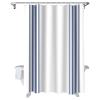 Fabric Shower Curtain for Bathroom, Blue White Stripes, Custom Shower Curtain Set with Hooks, Luxury Bathroom Curtains, Farmhouse Theme Waterproof Polyester Bathroom Accessories, 66x72inch view 1