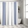Fabric Shower Curtain for Bathroom, Blue White Stripes, Custom Shower Curtain Set with Hooks, Luxury Bathroom Curtains, Farmhouse Theme Waterproof Polyester Bathroom Accessories, 66x72inch view 4