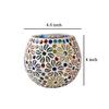 Lalhaveli Home Decorations Mosiac Glass Flower Tea Light Candle Holder Set of 4 Pcs Votive Light (Candle Included) view 4