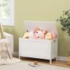 HOOBRO Toy Box, Retro Wooden Look Storage Chest with Safety Hinge, Entryway Storage Bench Supports 220 lb, 29.9 x 15.7 x 18.9 Inches Toy Chest Organizer, Easy Assembly (White) WT75CW01G1 view 2