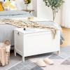 HOOBRO Toy Box, Retro Wooden Look Storage Chest with Safety Hinge, Entryway Storage Bench Supports 220 lb, 29.9 x 15.7 x 18.9 Inches Toy Chest Organizer, Easy Assembly (White) WT75CW01G1 view 3