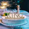 MEANT2TOBE Royal Birthday Accessories for Men - Gold Metal Crown, Sash, and Pin for King Themed Party Decorations view 3