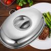 DOITOOL Stainless Steel Steak Cover Basting Steaming Cover Cheese Melting Dome Food Cover with Handle for Flat Top Griddle Grill Indoor/Outdoor view 2