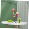ABOOFAN Iron Ice Cream Cone Holder Stand with Base 3 Holes Sushi Hand Roll Stand Holder Cupcake Stand Baking Rack (Black) view 3
