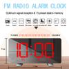 ThreeH Radio Digital Clock with USB Phone Charger 7.3'' LED Curved-Screen Display with Dimmer 2 Alarm Setting Radio Clock for Bedrooms Red view 4