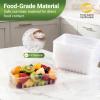ganfaner 32 oz Disposable Food Containers with Lids, 50pk BPA Free Meal Prep for salad dessert sandwich noodles,Bento Box To Go 1000ml for Gym Office view 2