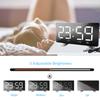ThreeH Alarm Clock Radio for Bedroom with Dual USB Charging Ports 4 Diming Mode 7.3'' LED Screen 12/24 Hour Mode Snooze Function White view 3