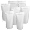 Chamigon 100 Pack Matte White Mylar Stand Up Bags - 6.3x9.4 Inches Resealable Smell Proof Packaging Zipper Pouch, Heat Sealable Foil Sample Pouches for Food Storage view 1